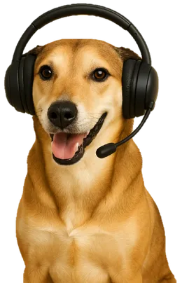Telforce hond met headset
