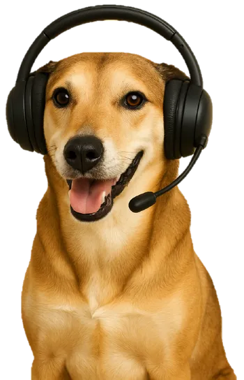 Telforce hond met headset
